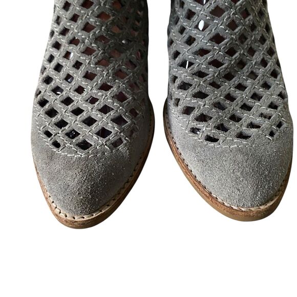 Jeffrey Campbell Taggart Ankle Booties 9 EU 395 Taupe Suede Leather Boho Grunge - Picture 4 of 8